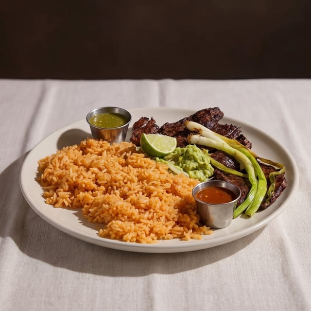 Carne Asada (Grilled Steak) Plate.